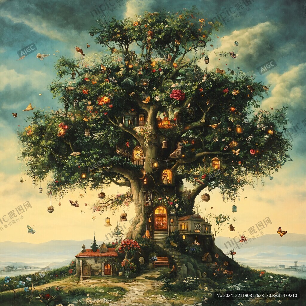 3d立体画苹果树