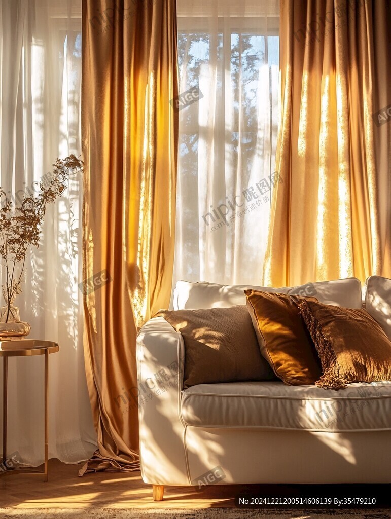 黄色室内暖光太阳光