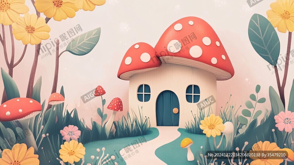 蘑菇屋插画