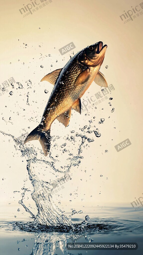 跃出水面的大鱼