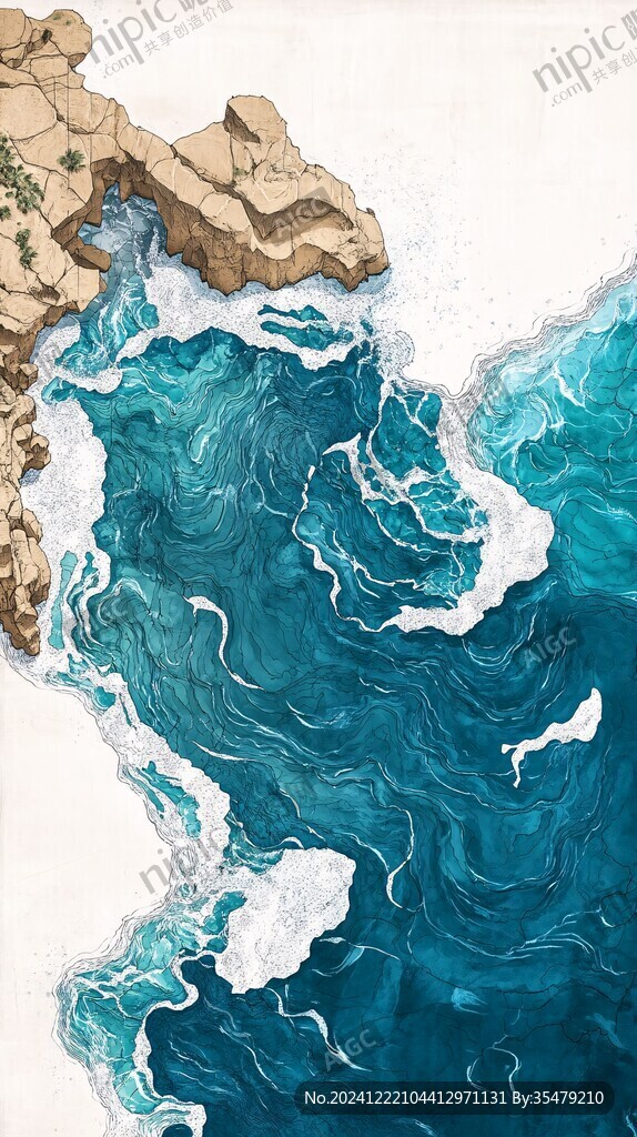 彩色创意海洋流体画