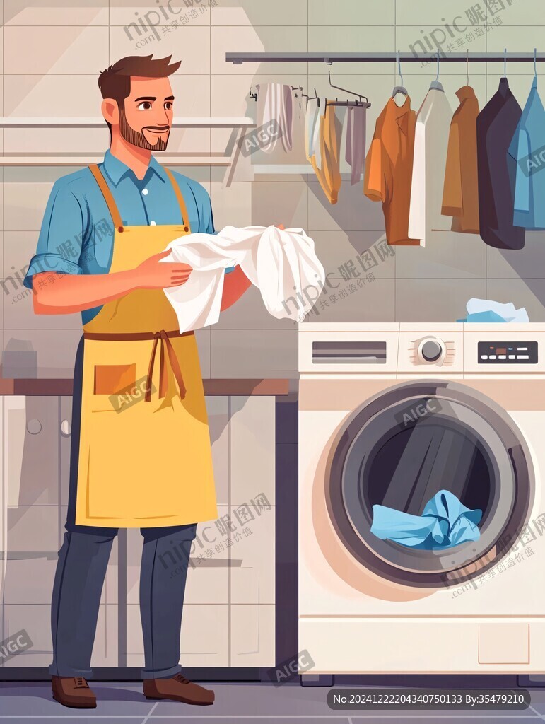 洗衣服插画