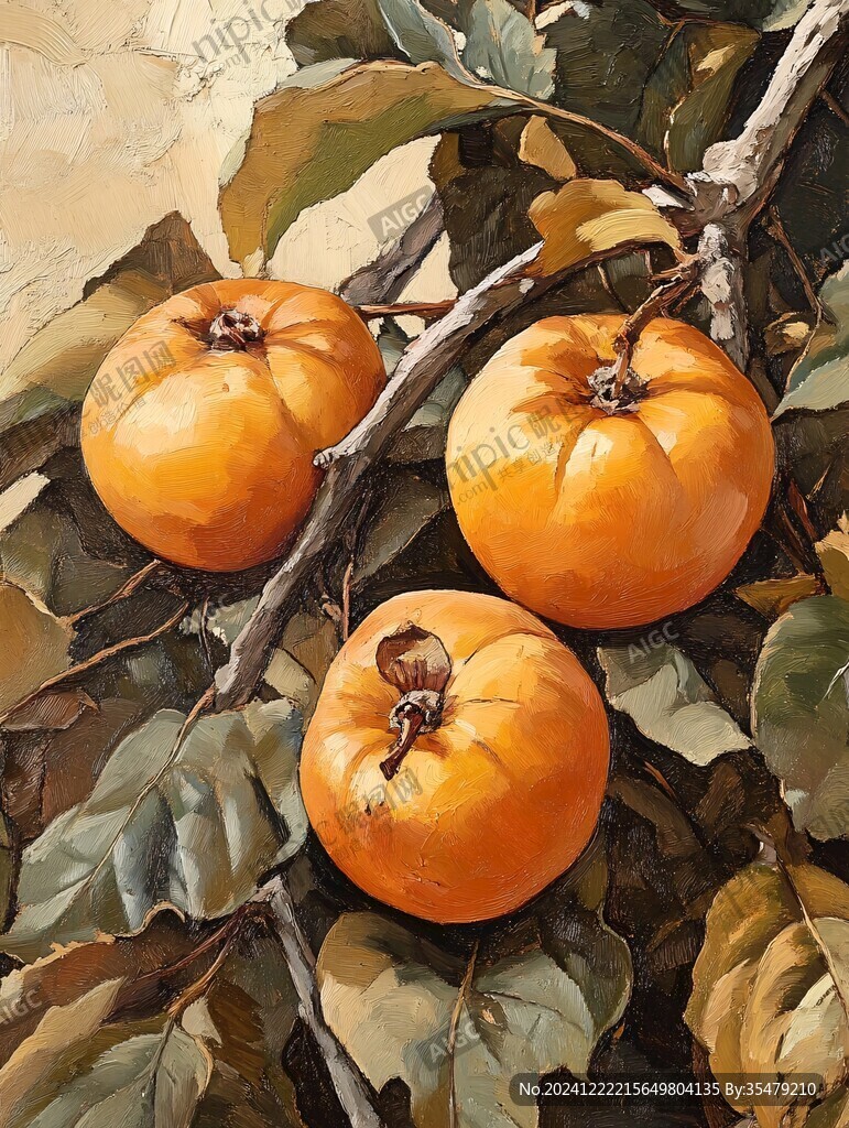 蒲州珠蜜柿插画