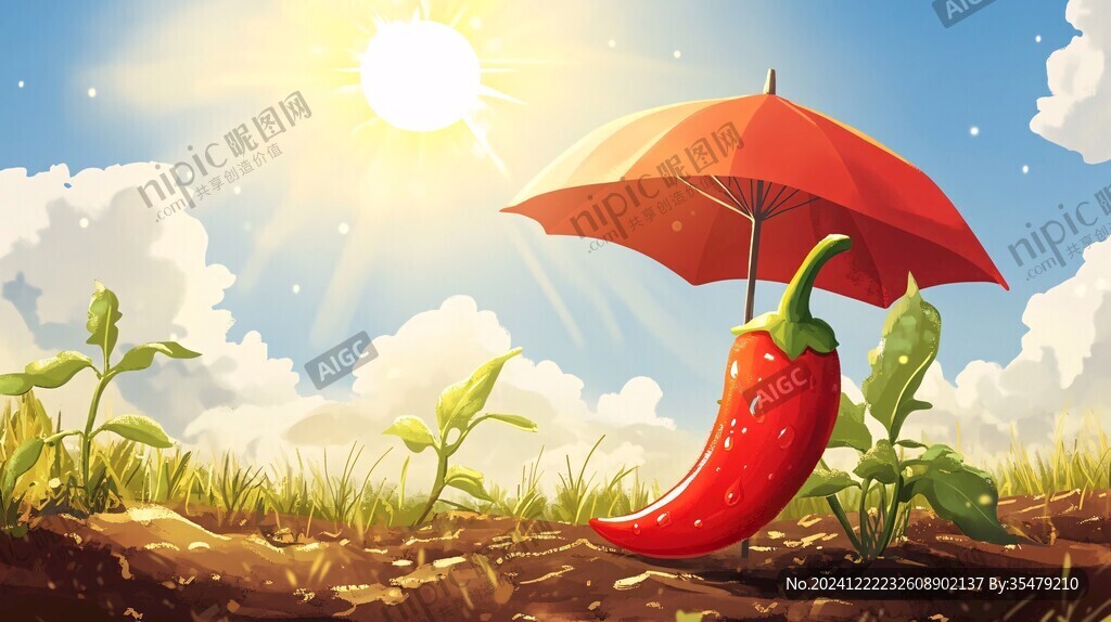 辣椒插画场景图