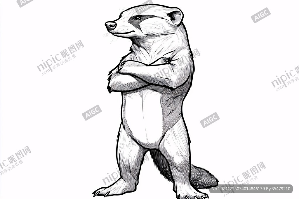 北极熊线稿