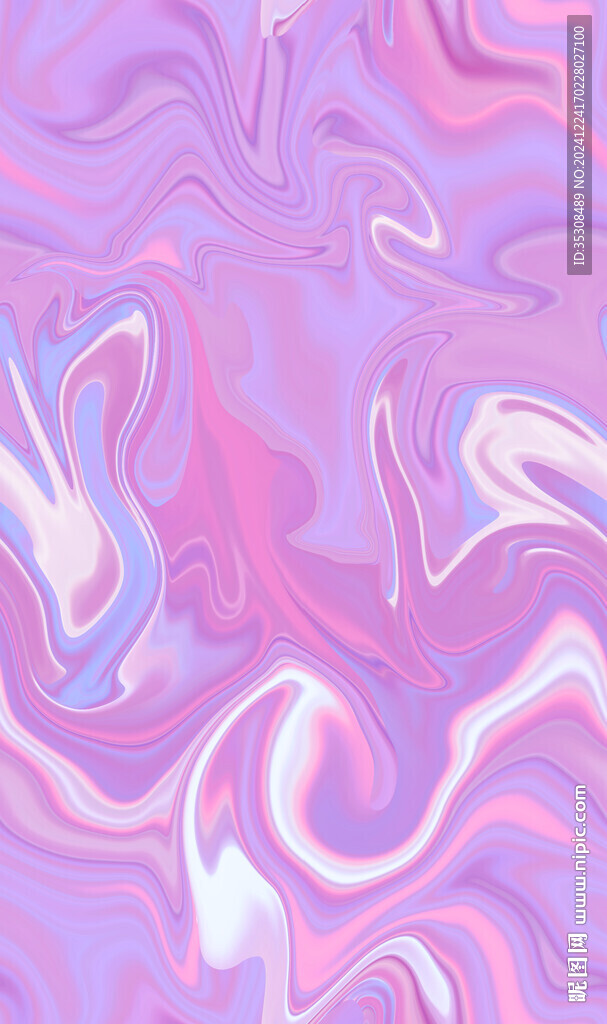 几何粉色流体肌理抽象画