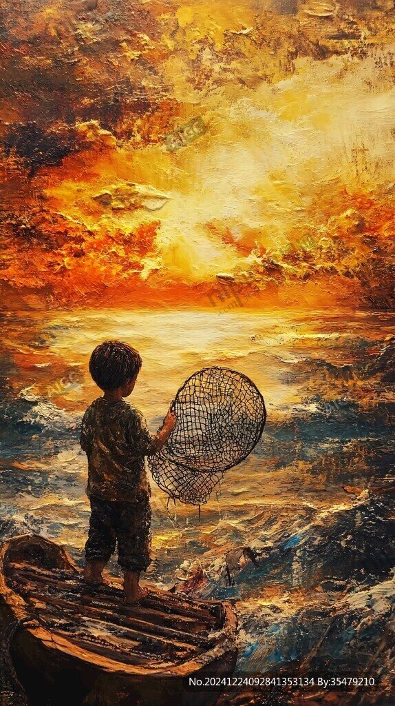 捕鱼装饰画