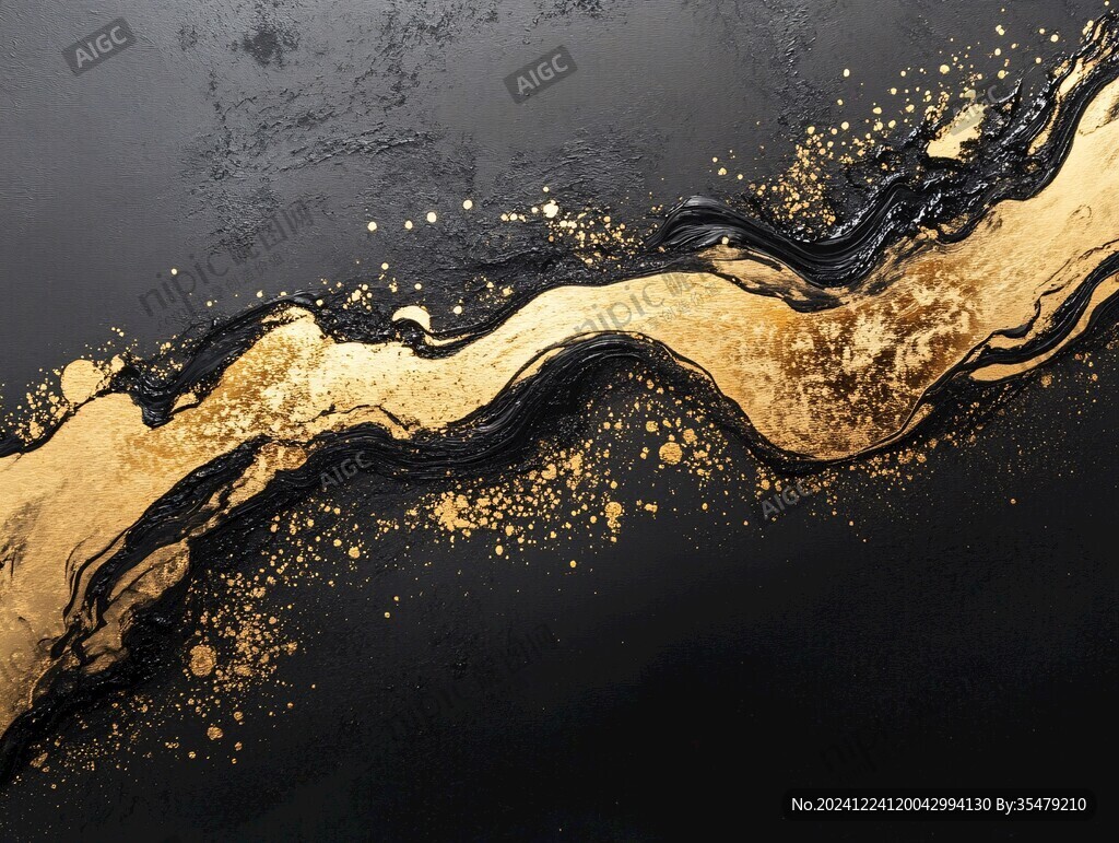 黄金流体艺术画