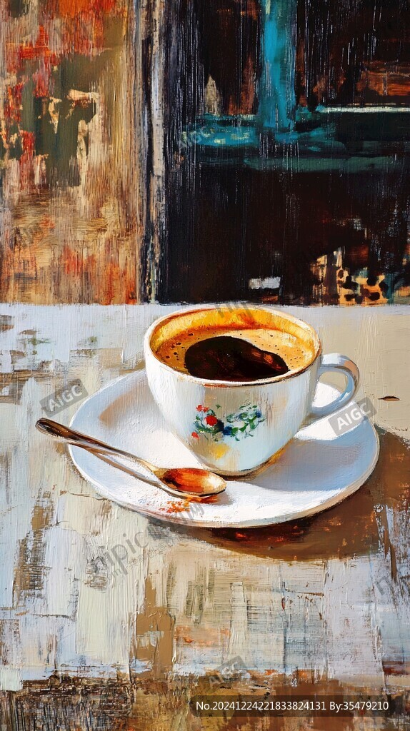 油画咖啡