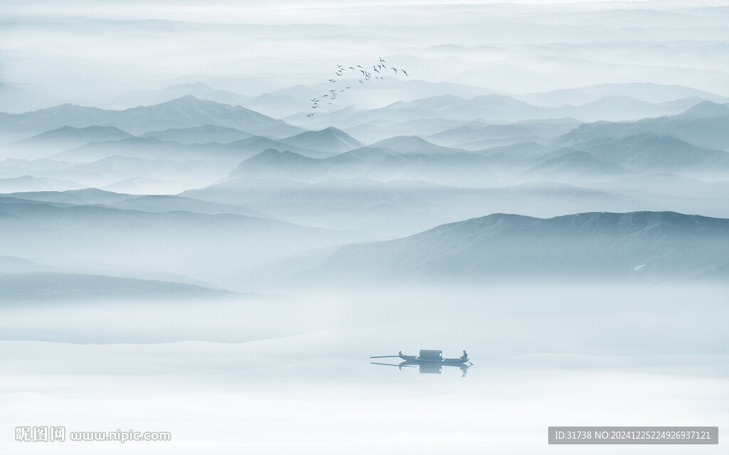 新中式山水背景墙