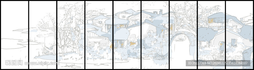 新中式壁纸壁画装饰画