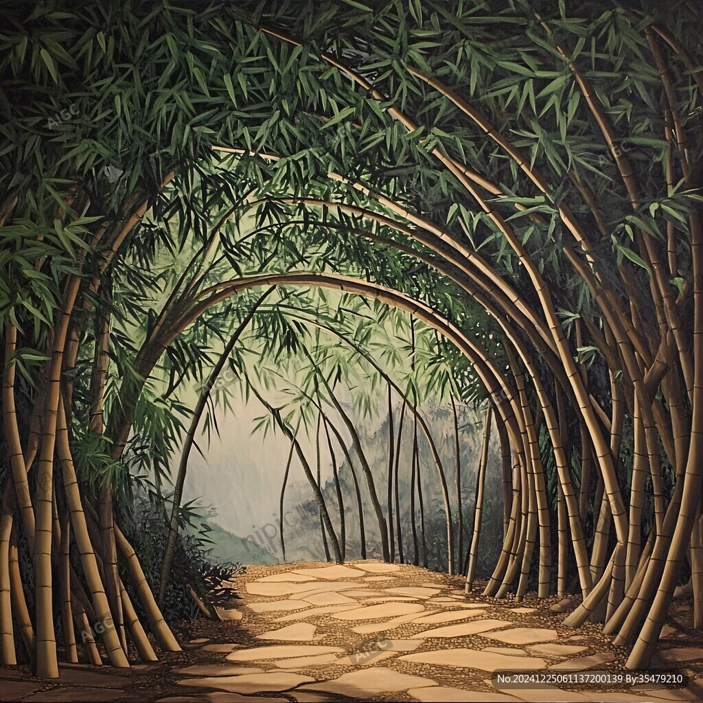 竹林立体画