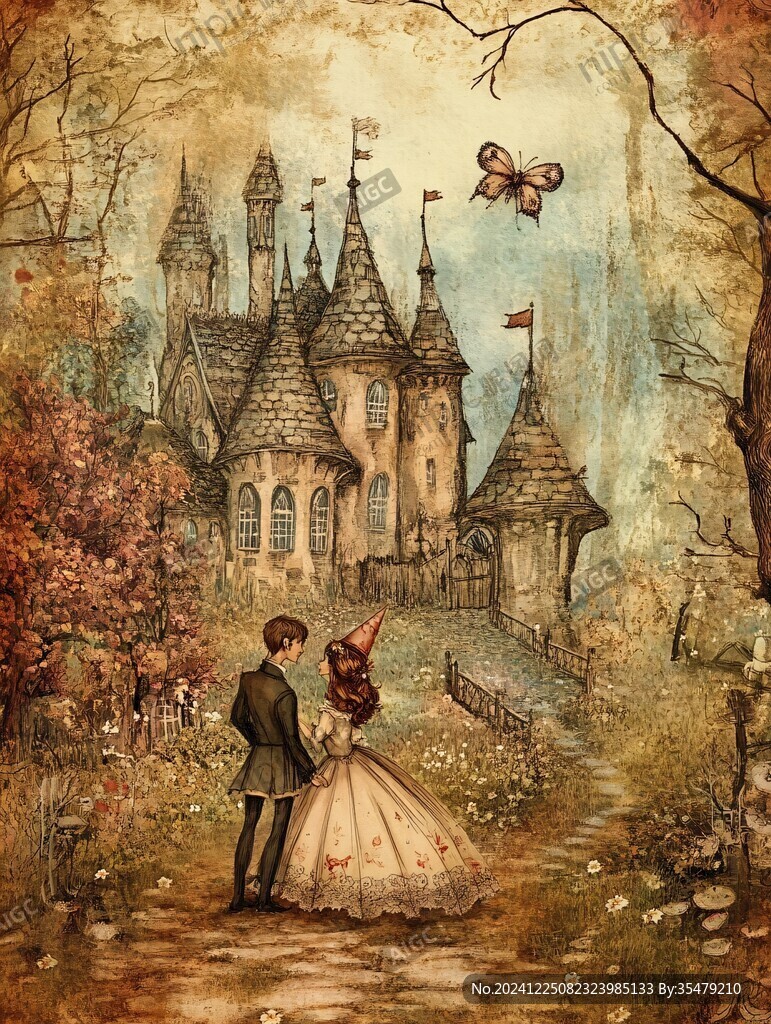 奇幻爱丽斯仙境插画