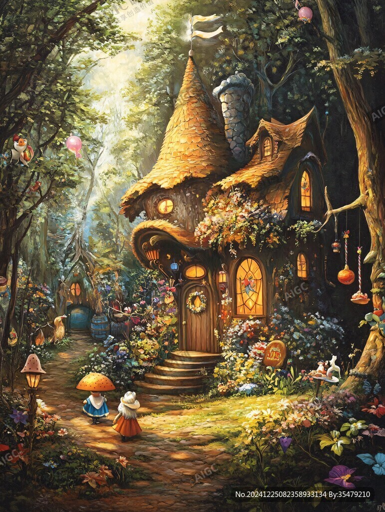 奇幻爱丽斯仙境插画