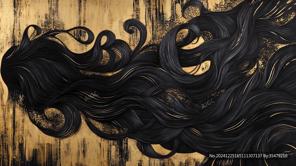 黄金流体艺术画