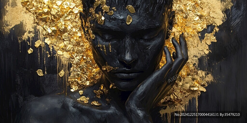 黄金流体艺术画
