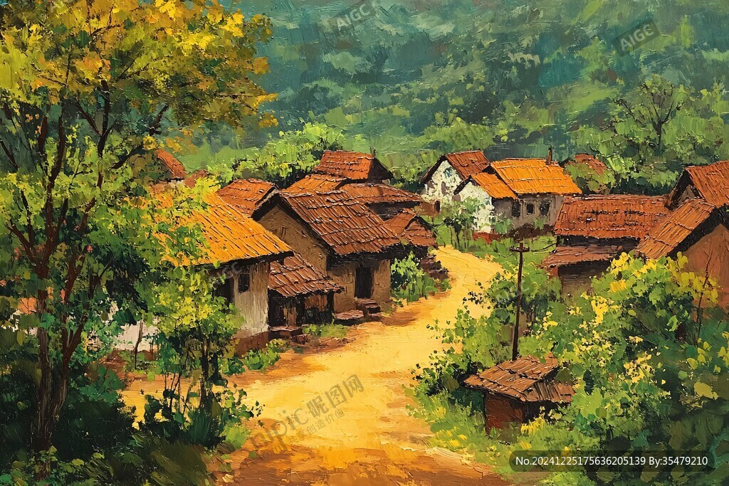 乡村场景插画