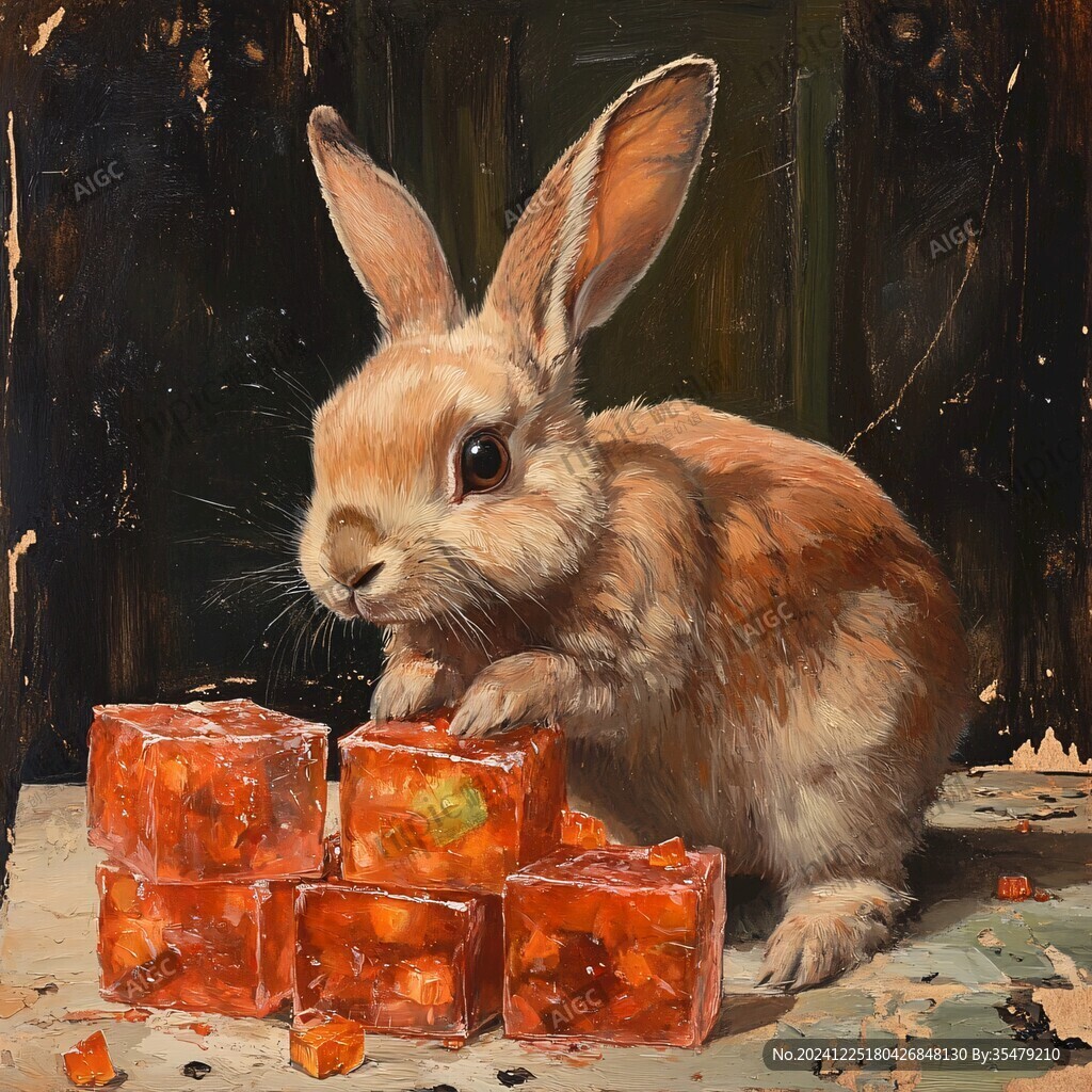 油画兔