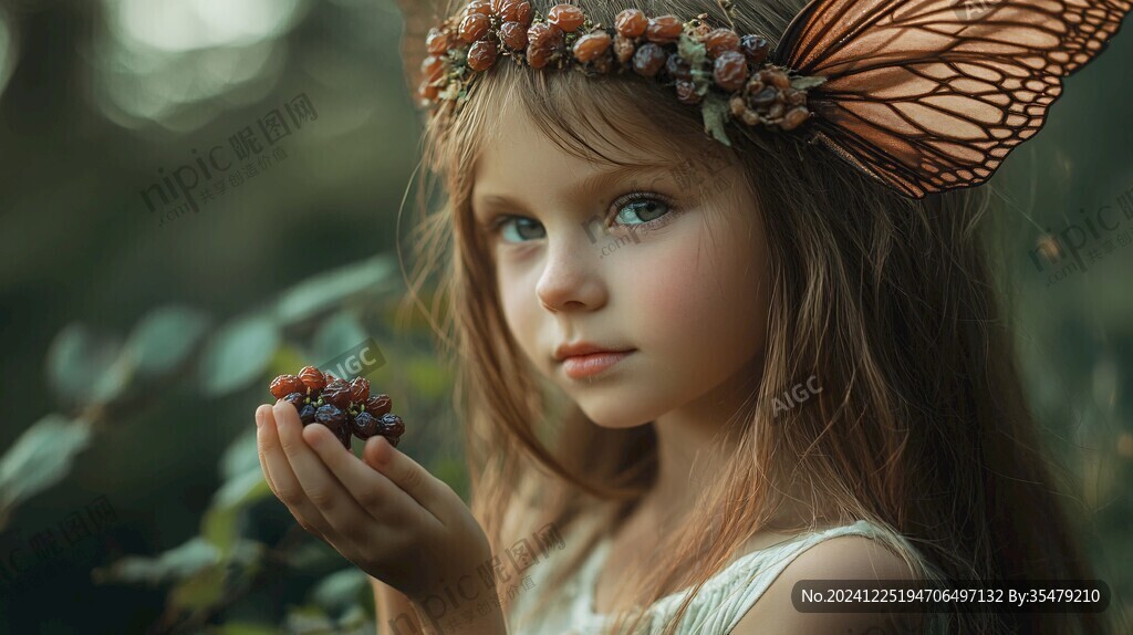 怡然自得的小女孩壁纸