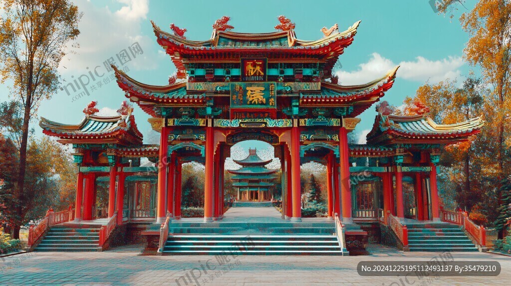 亭台楼阁鸿运当头