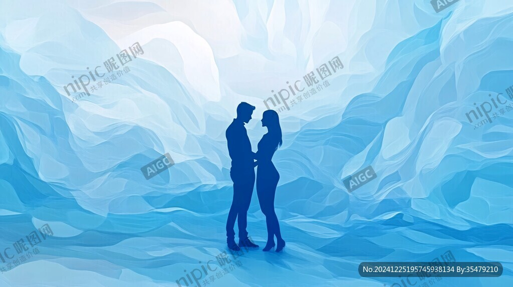 浪漫情侣插画背景