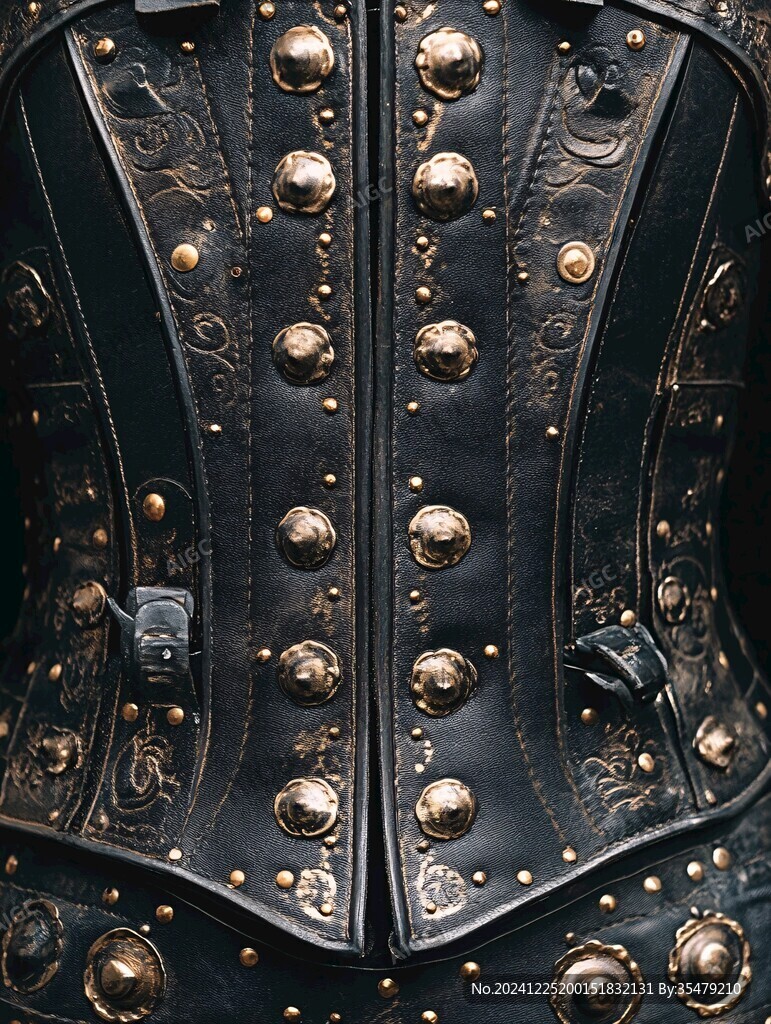 皮质嵌铁铆钉战马面护