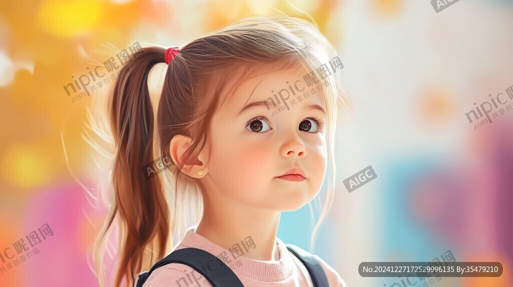 怡然自得的小女孩壁纸