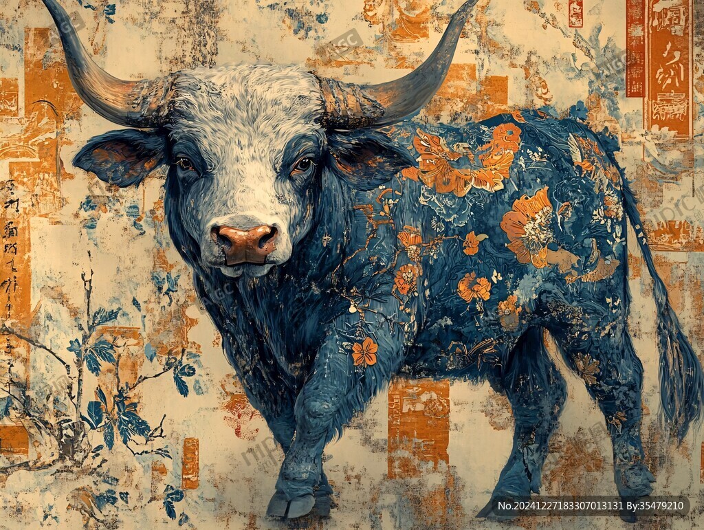 牛艺术装饰画