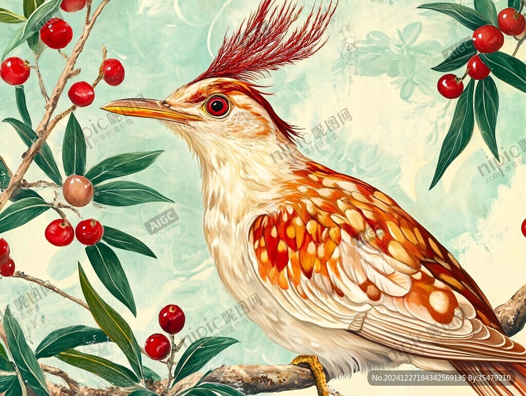 欧美手绘动物花鸟