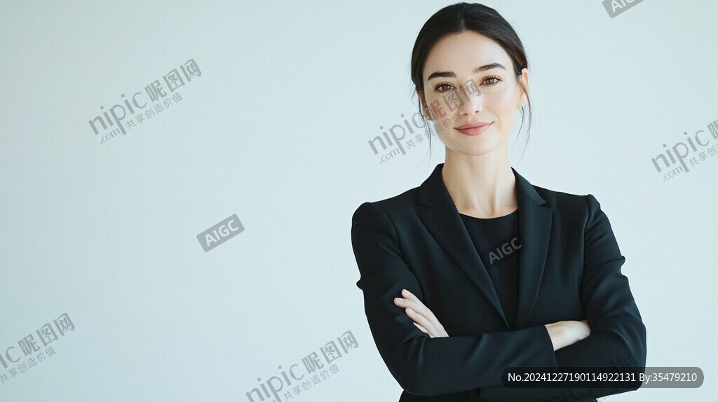 穿着正式套装的女性