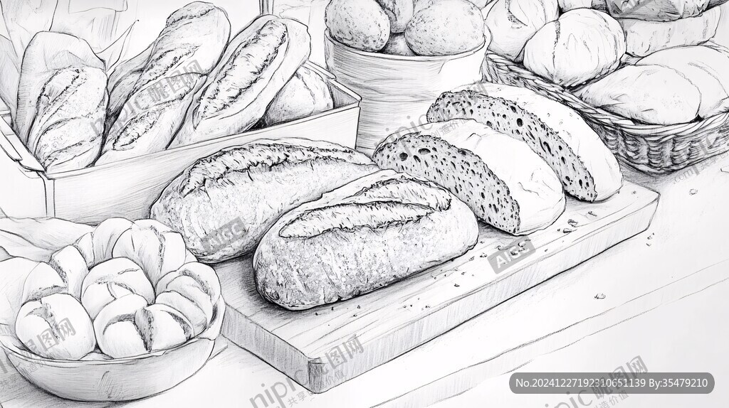 面包线稿