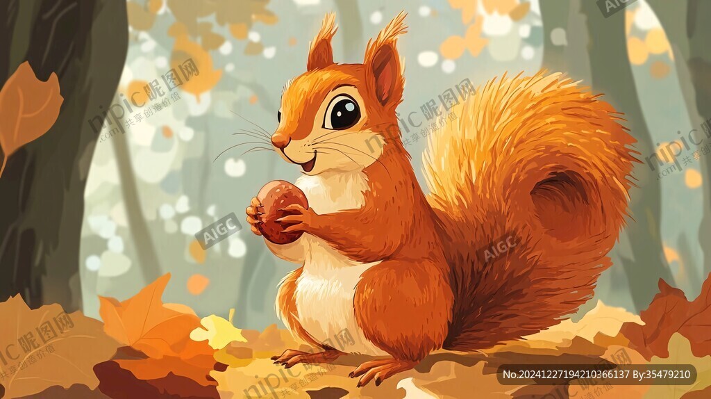 松鼠零食包装插画