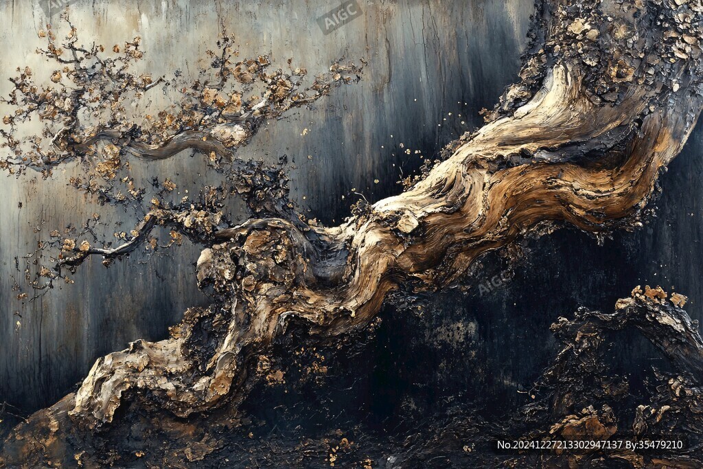 黄金流体艺术画