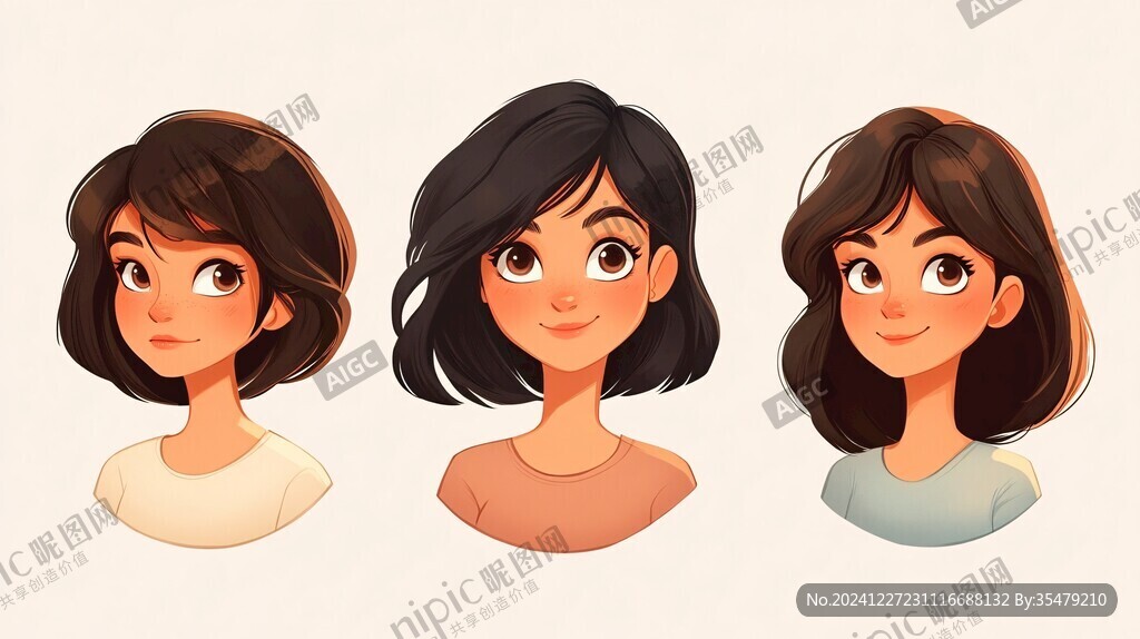 人物头像插画女孩