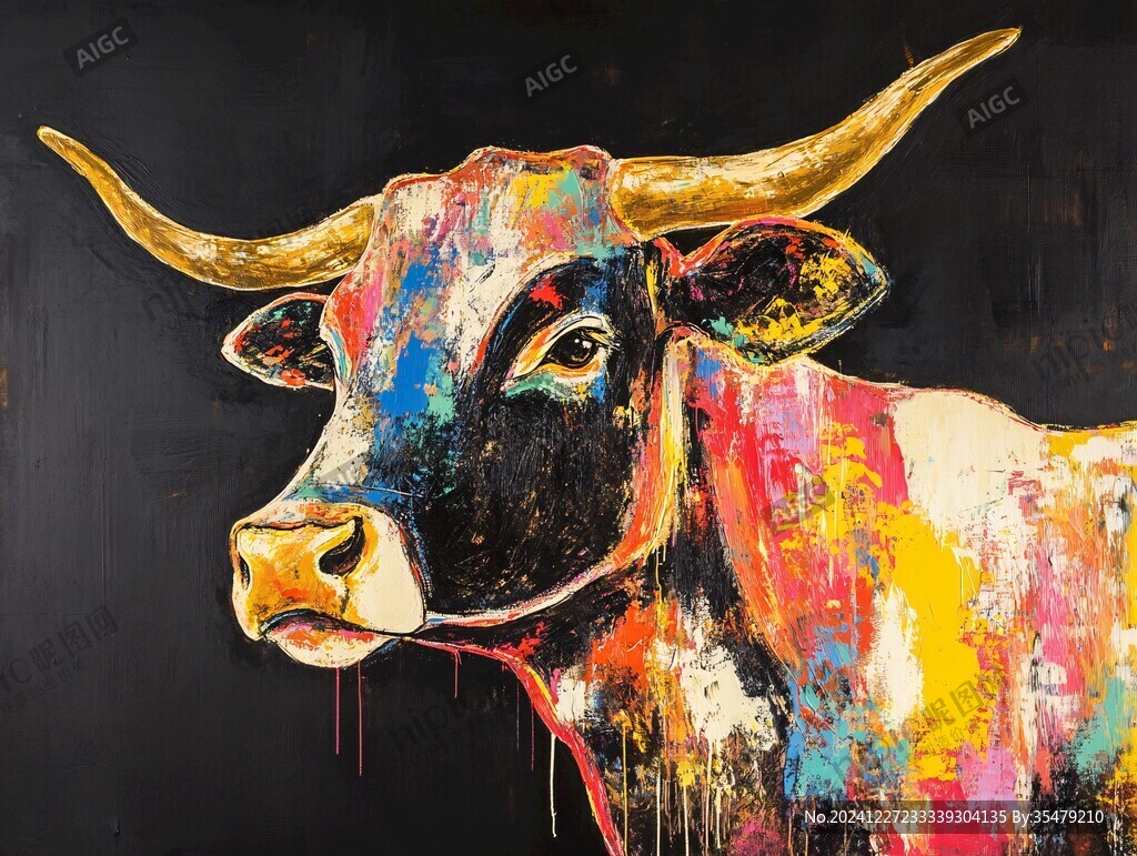 油画牛