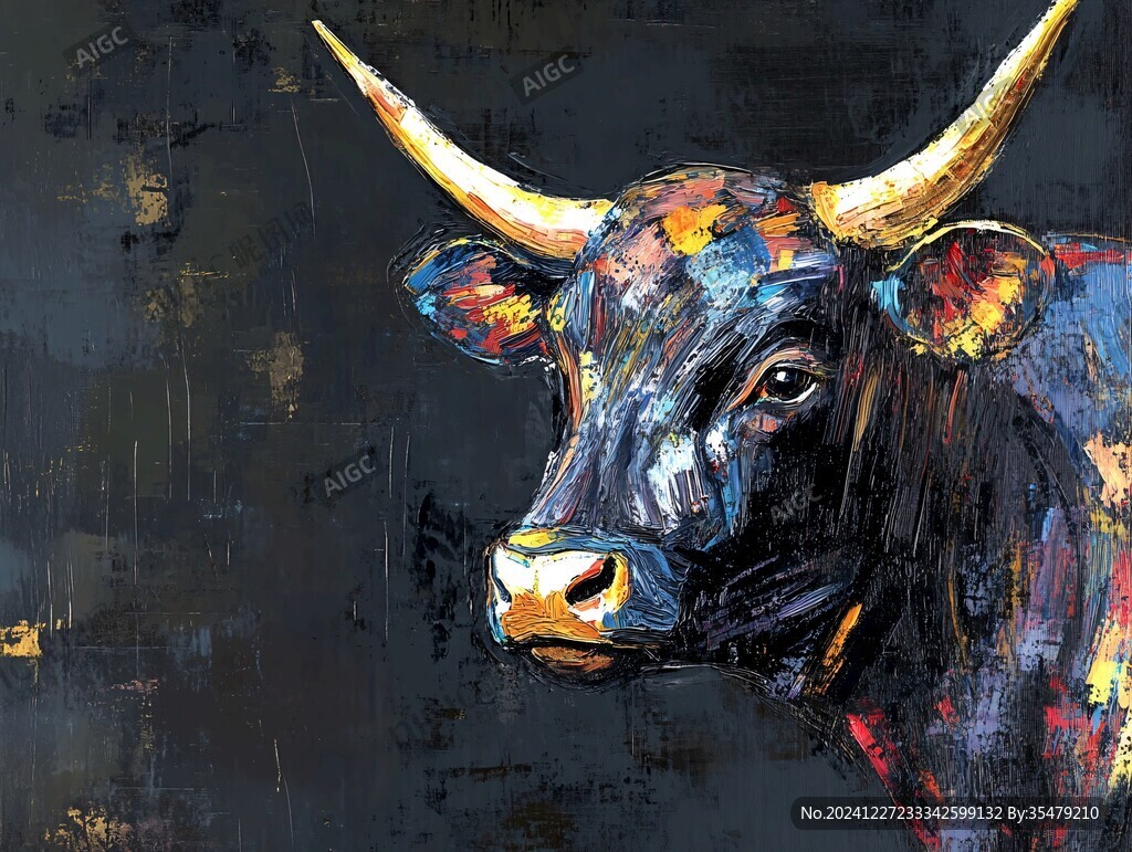 油画牛