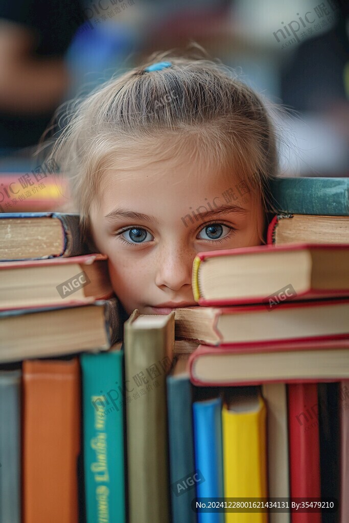 查找书籍的小孩