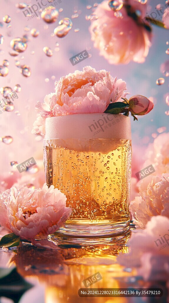 鲜花甜品饮料美食背景