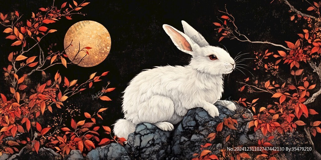 古装月兔插画