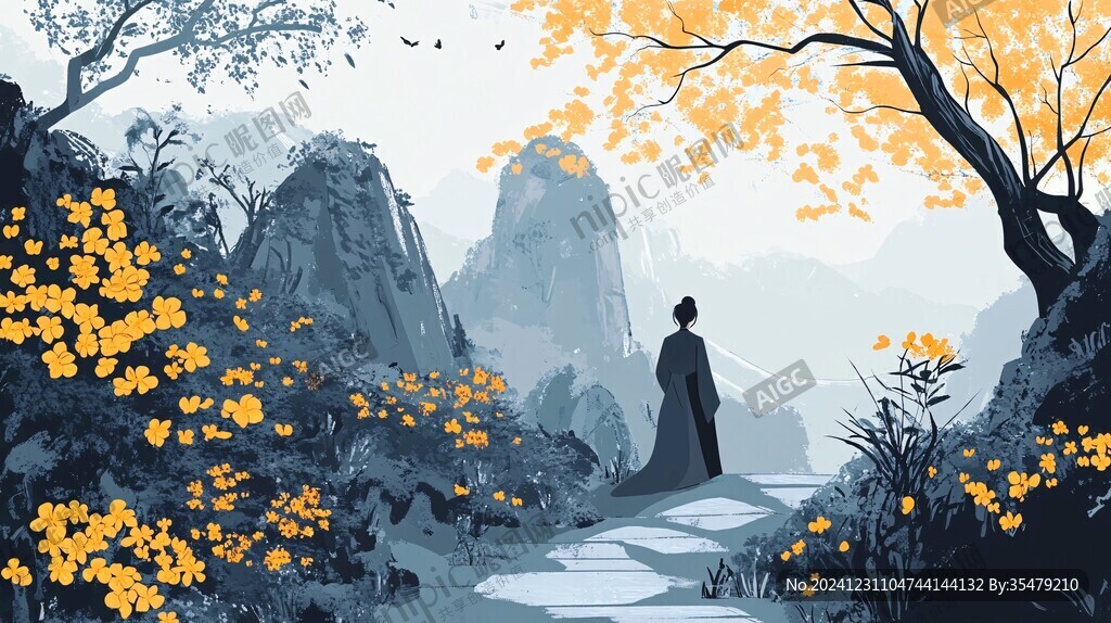 古风人像水墨山水