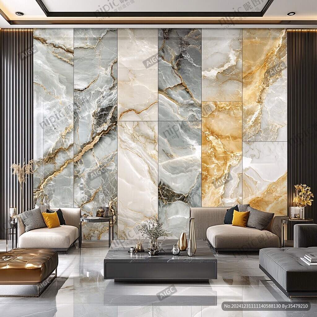 现代北欧大理石背景墙