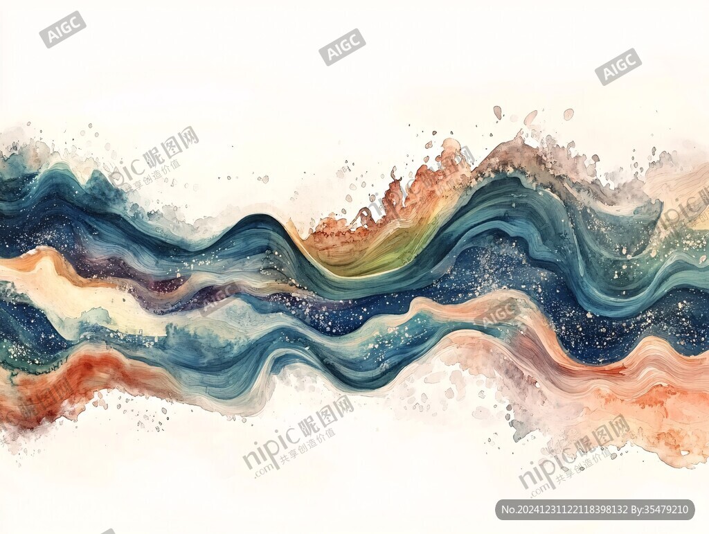 彩色创意海洋流体画