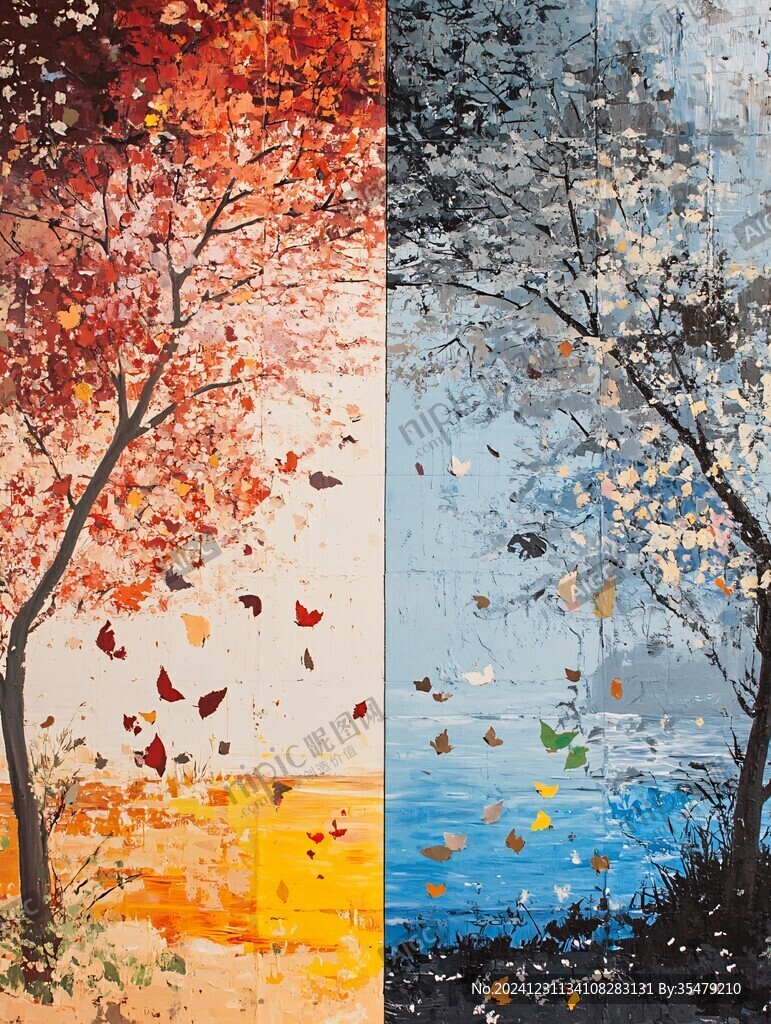 春夏秋冬意境装饰画