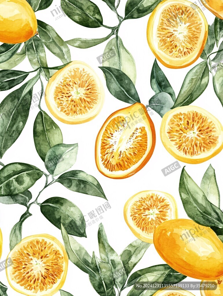 黄金葡萄柚插画