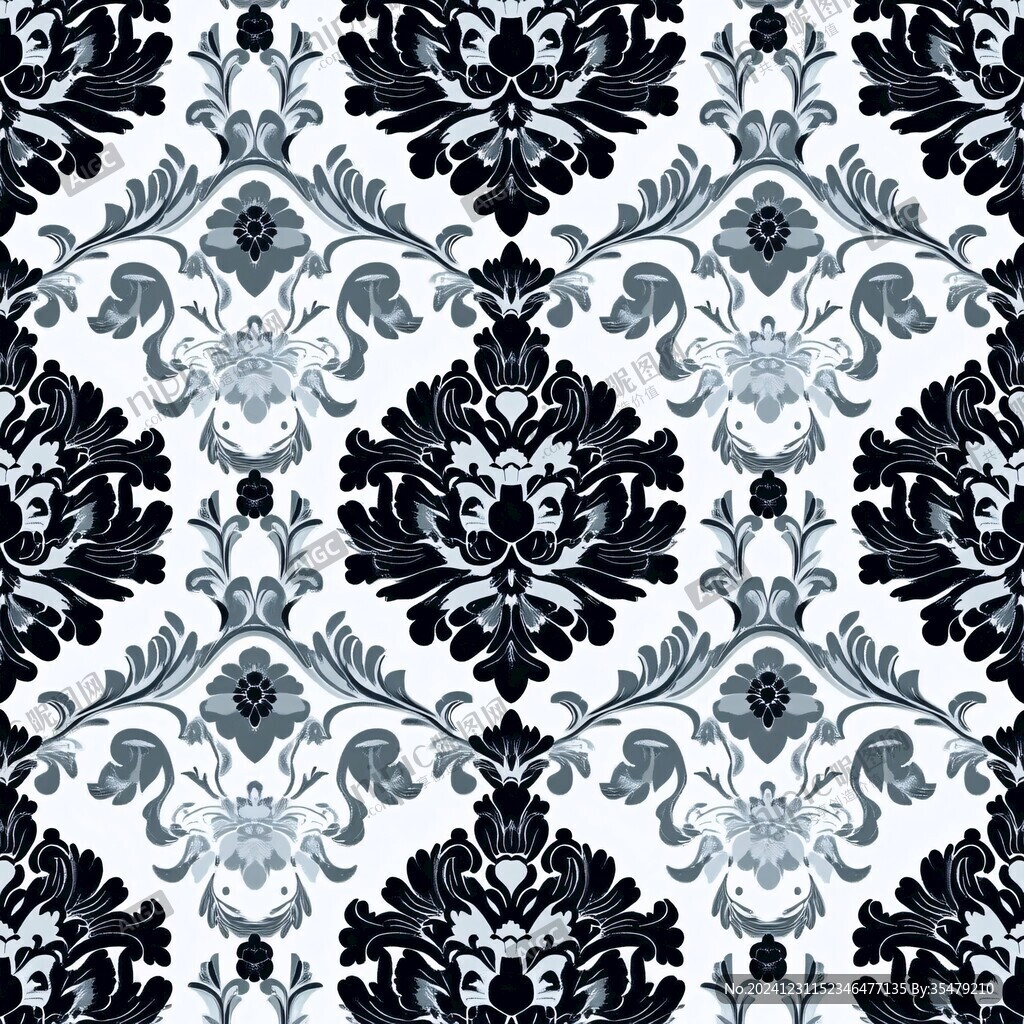 法式花卉四方连续图