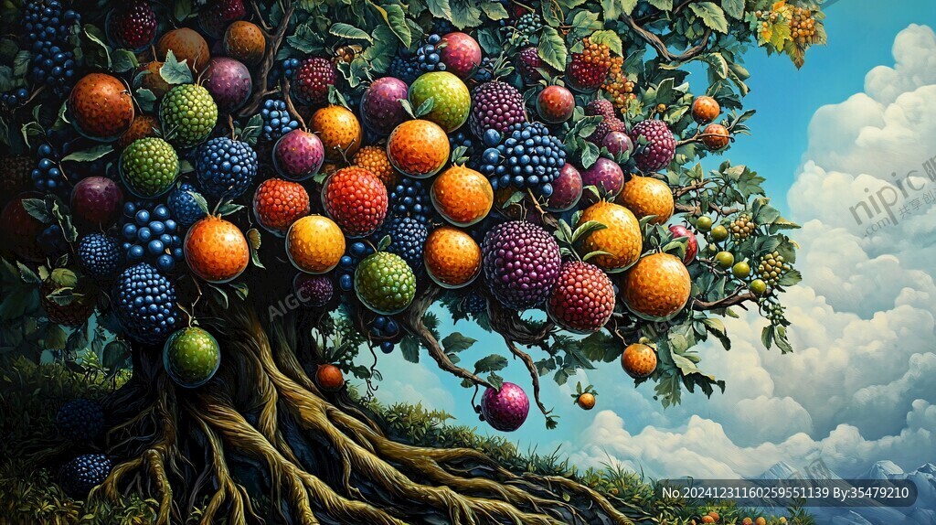 3d立体画苹果树