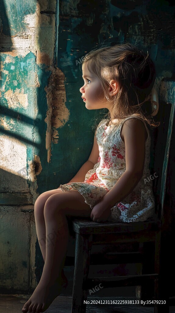 怡然自得的小女孩壁纸