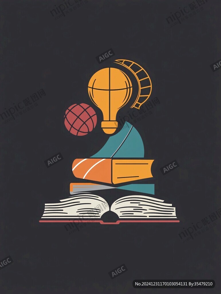 科技书籍卡通图案