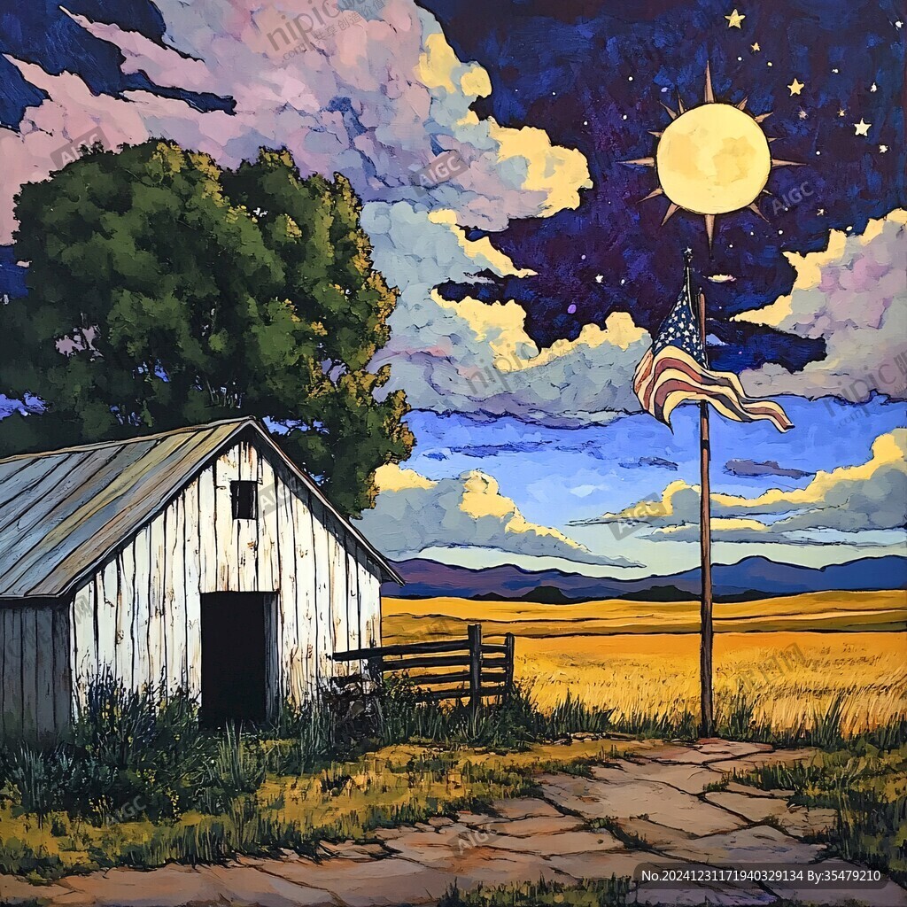 梦幻夜晚立体画