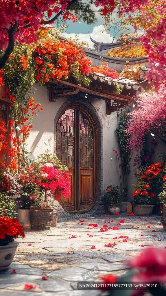 影视小品庭院背景